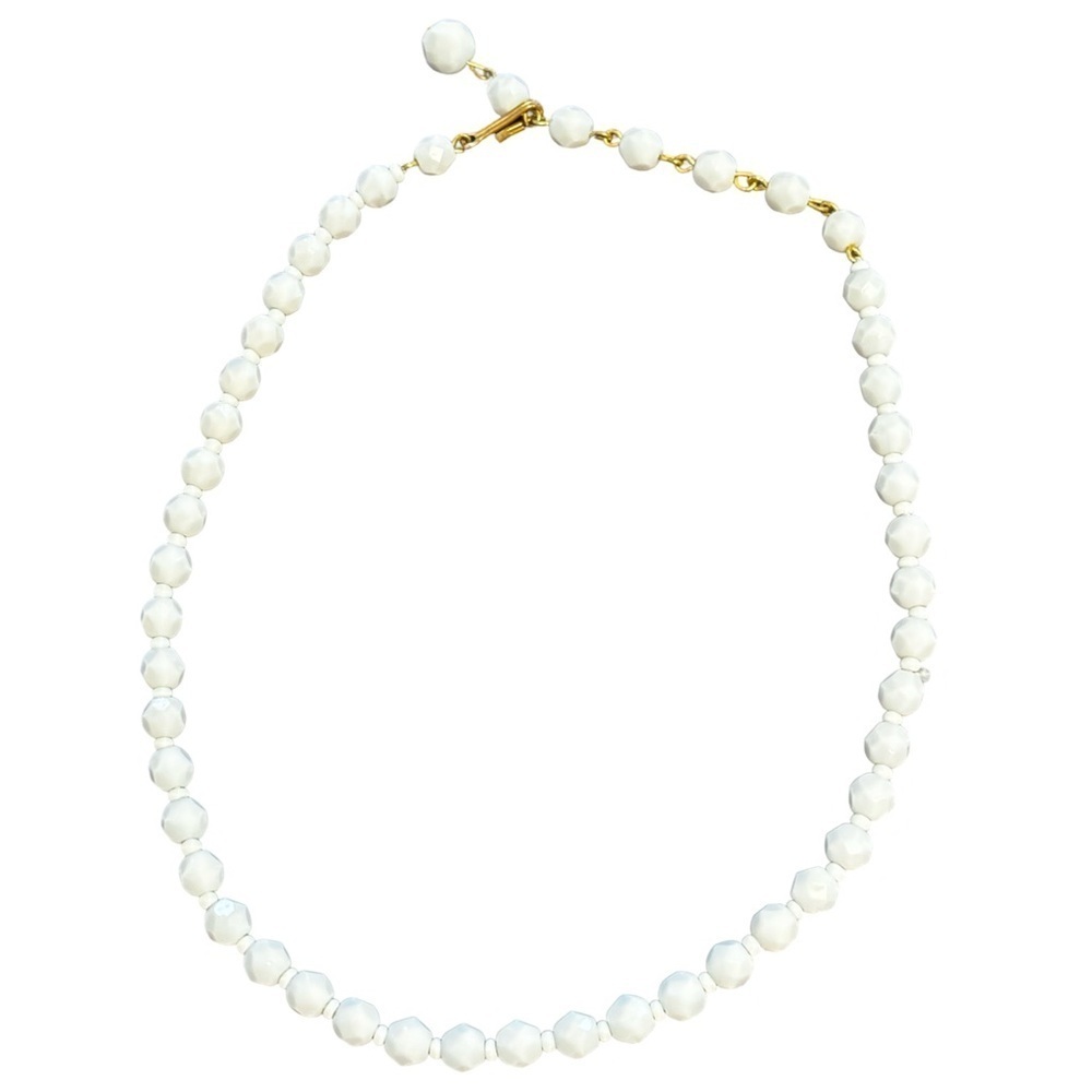 Vintage milk glass beaded necklace